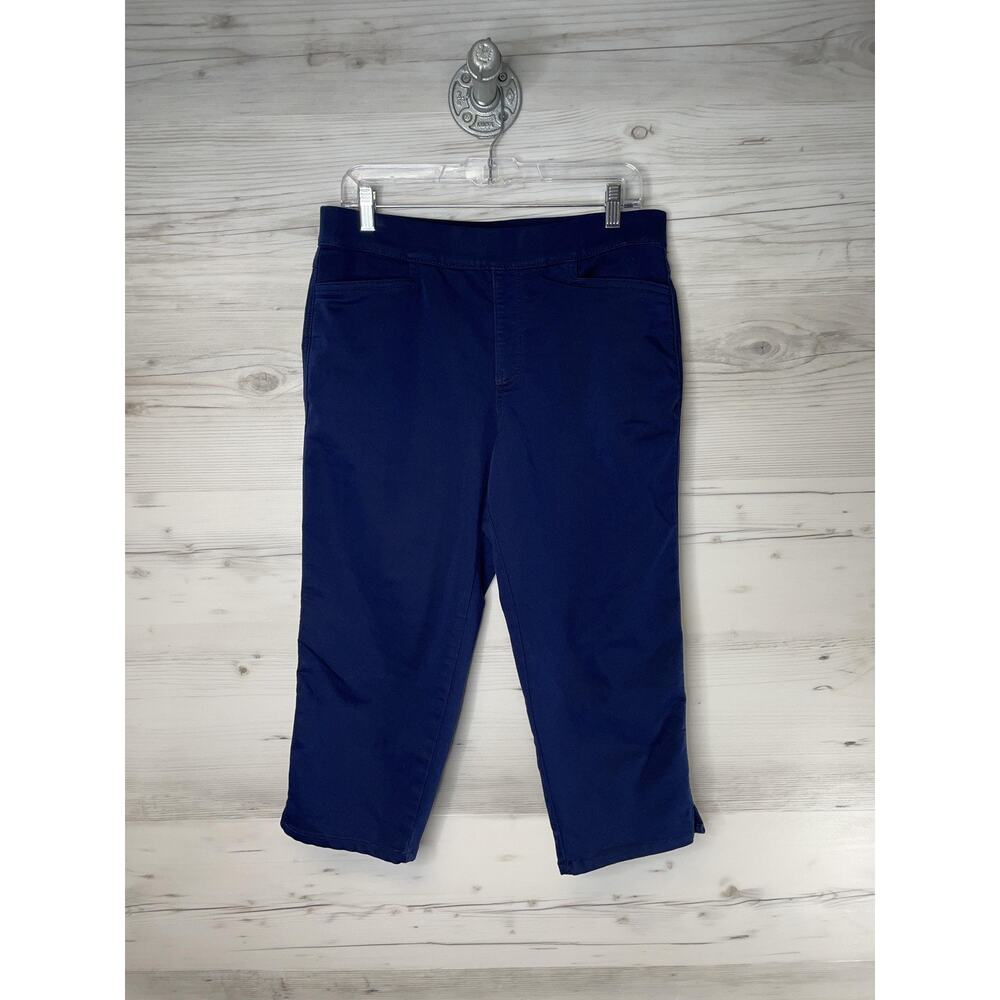 Khakis & Company Capri Pants Womens 10 Blue Stretch Classic‎ Fit Comfort Casual